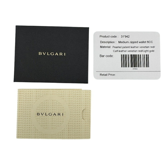 BVLGARI Sotirio Round Embossed Long Wallet, Orange, Unisex